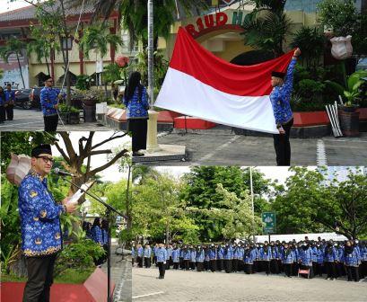 Ketua Komite Medik menjadi Inspektur Pada Upacara Memperingati HUT Ke-54 Korpri di Halaman RSUD Haji Provinsi Jawa Timur